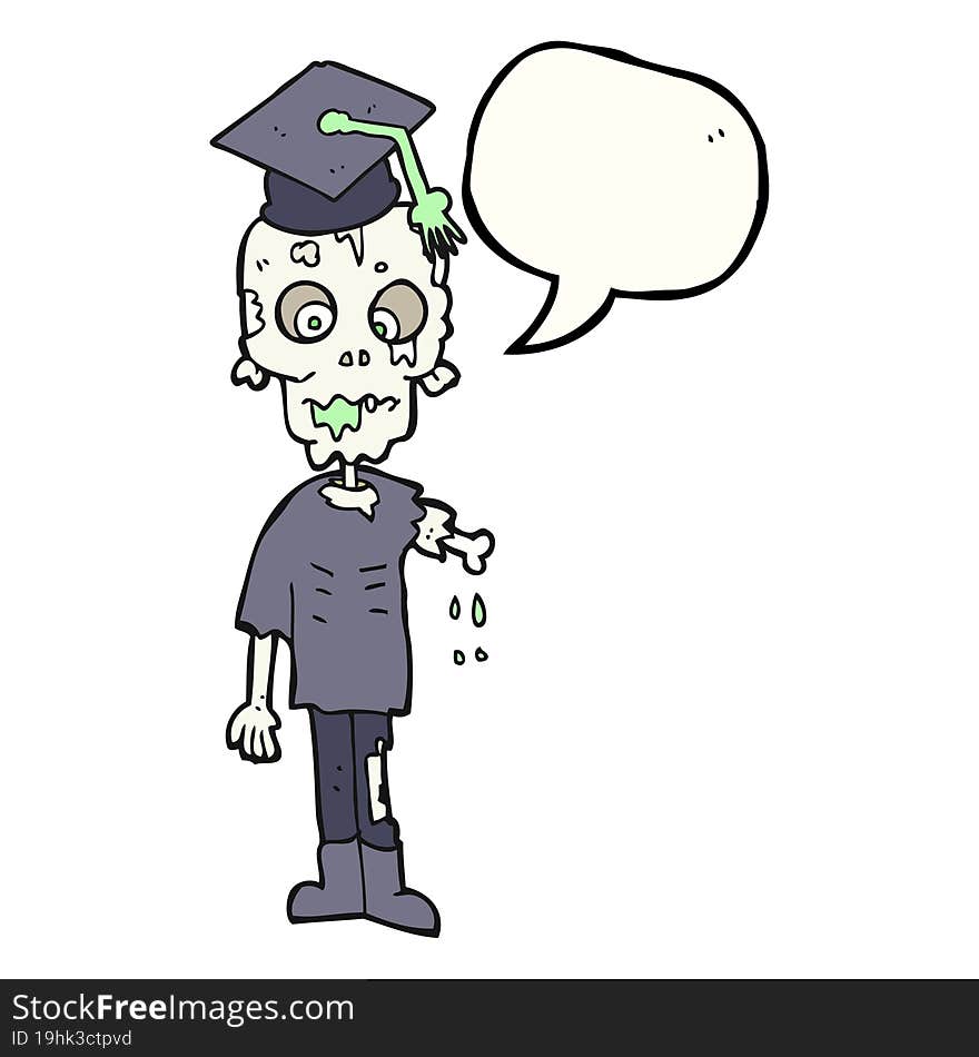 speech bubble cartoon zombie student