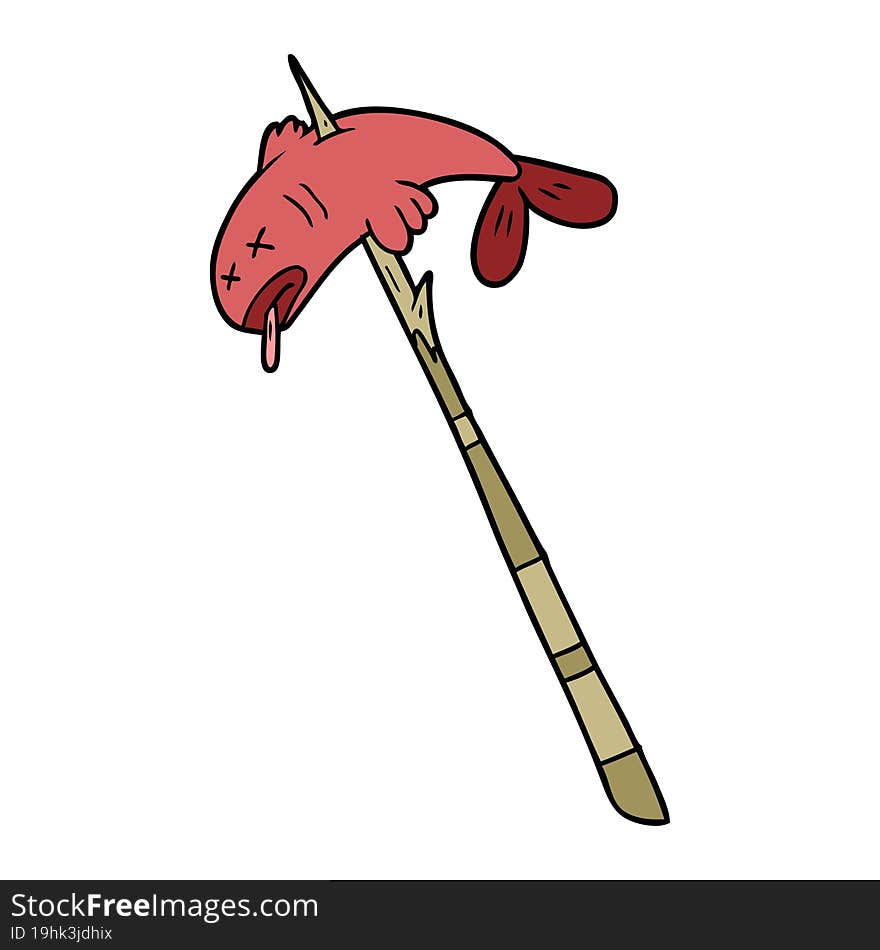 cartoon fish speared. cartoon fish speared