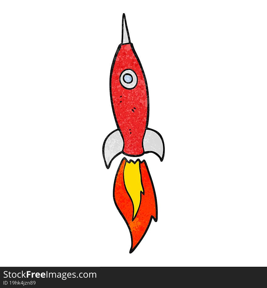 textured cartoon rocket