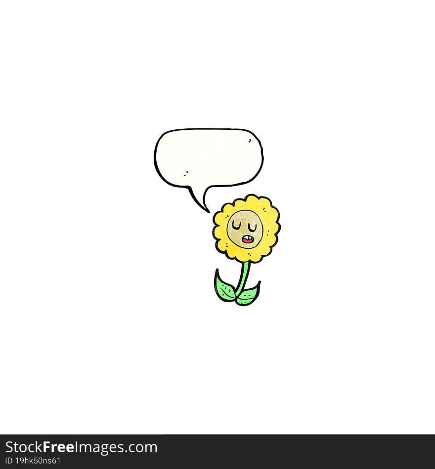 cartoon flower with speech bubble