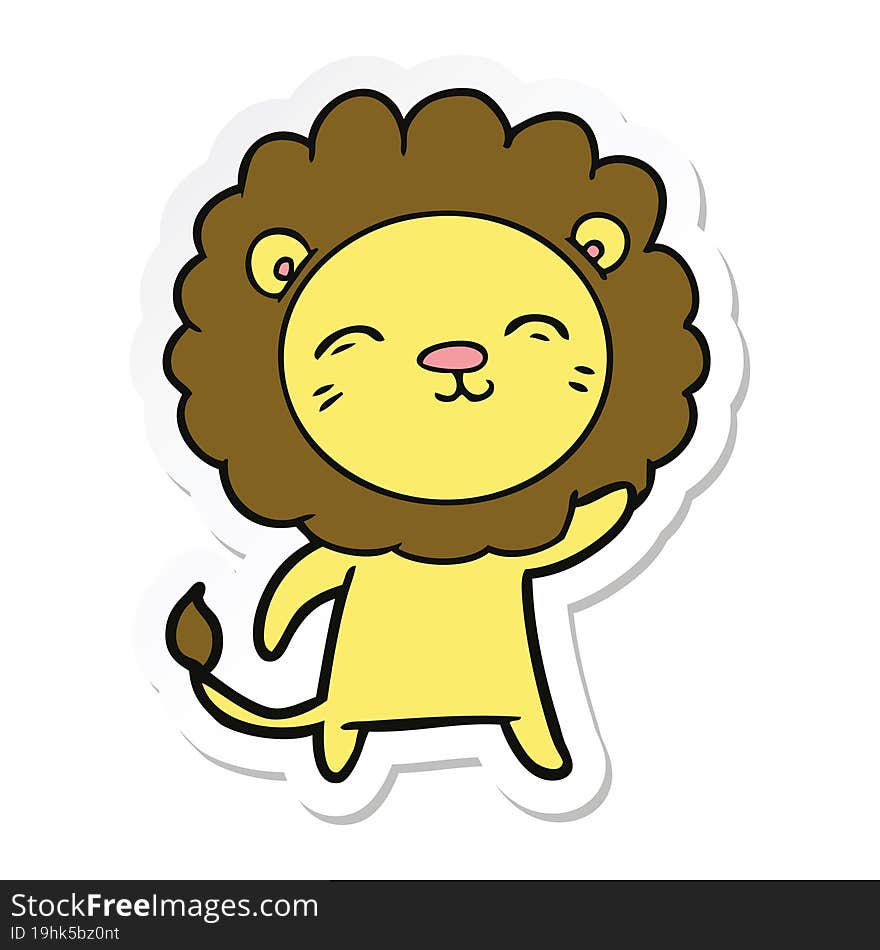 sticker of a cartoon lion