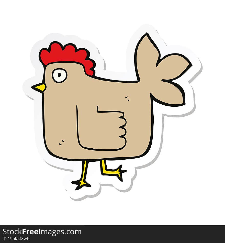 sticker of a cartoon chicken