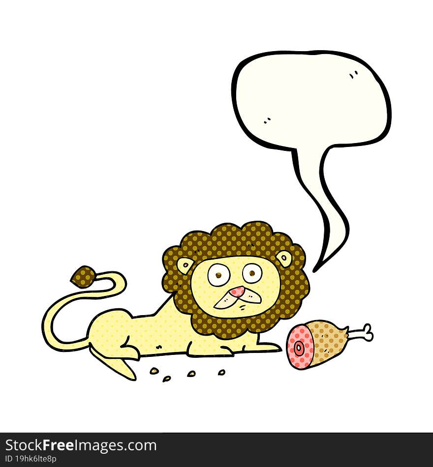 comic book speech bubble cartoon lion