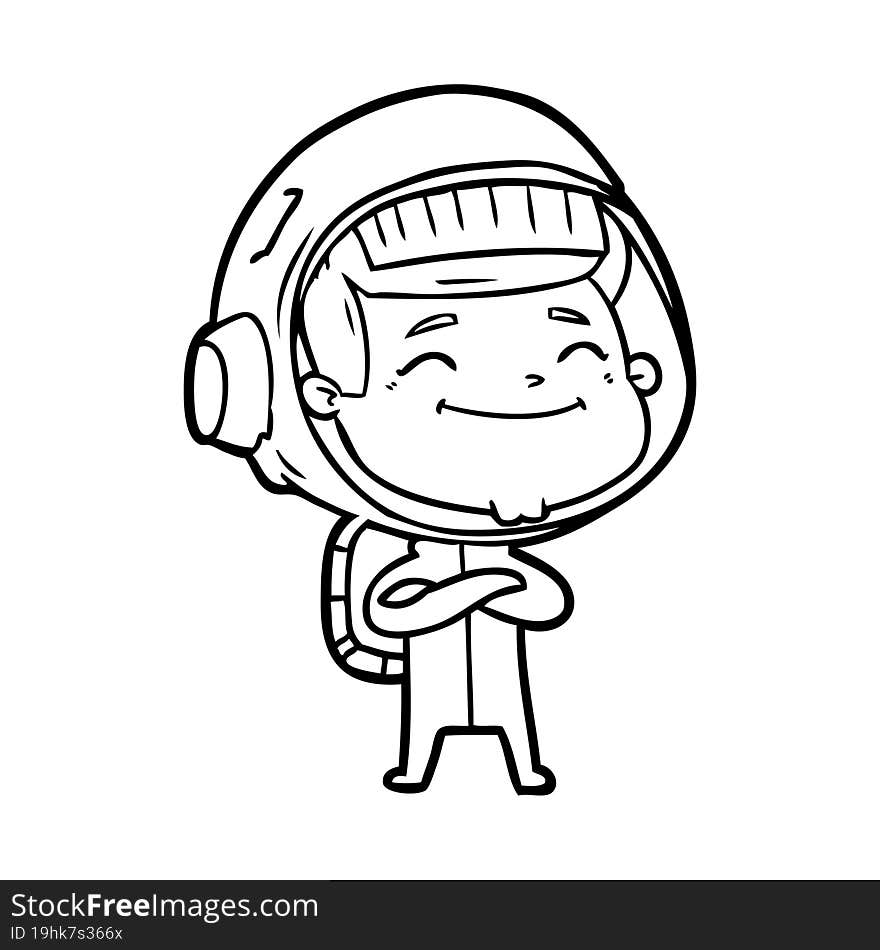 happy cartoon astronaut. happy cartoon astronaut