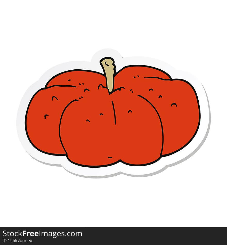 sticker of a cartoon pumpkin