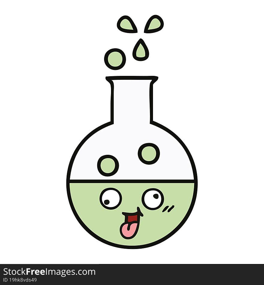 cute cartoon of a test tube. cute cartoon of a test tube