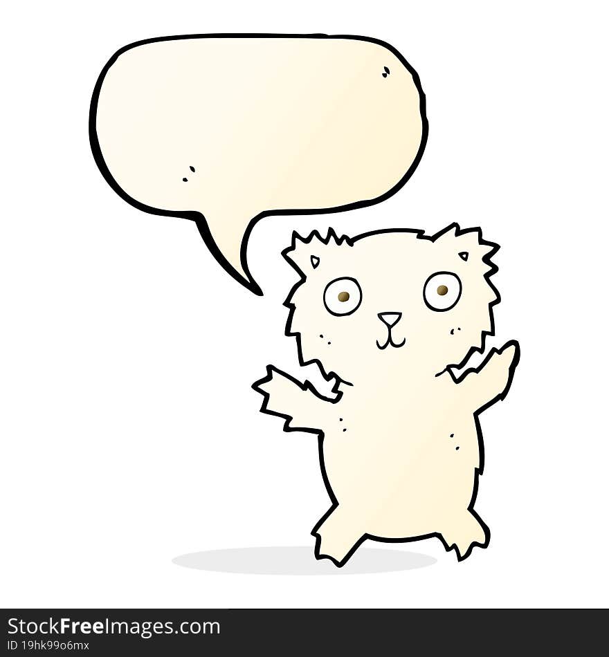 cartoon polar bear with speech bubble