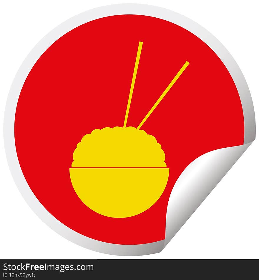 Rice bowl circular peeling sticker