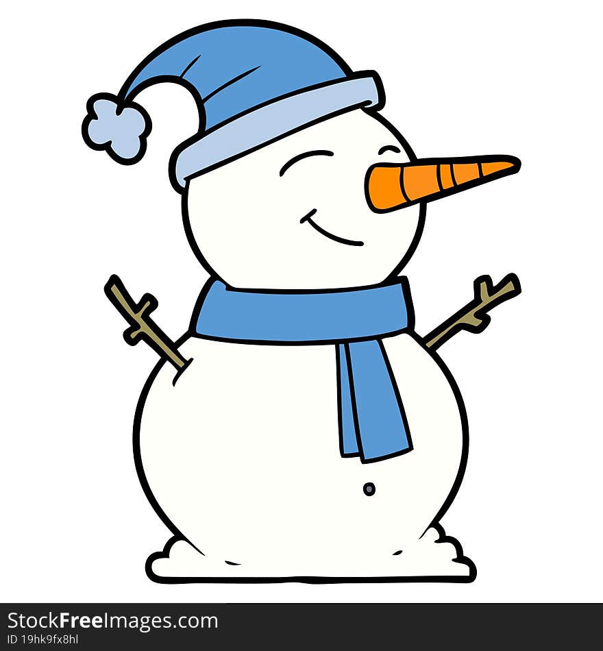 cartoon snowman. cartoon snowman