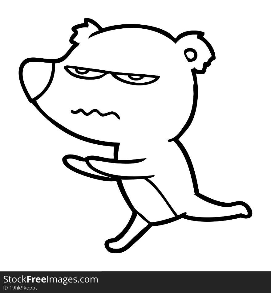 angry bear cartoon running. angry bear cartoon running