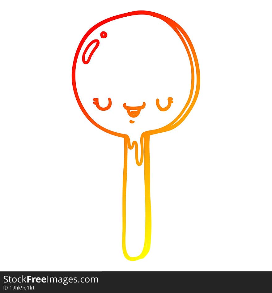 warm gradient line drawing cartoon candy lollipop