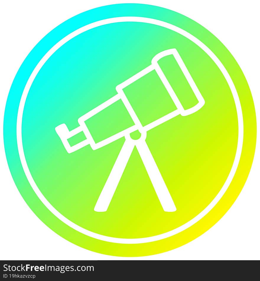 astronomy telescope circular in cold gradient spectrum