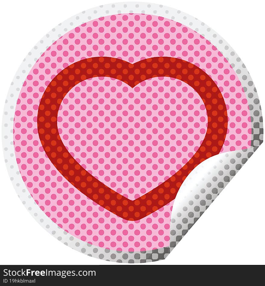 heart symbol graphic circular sticker