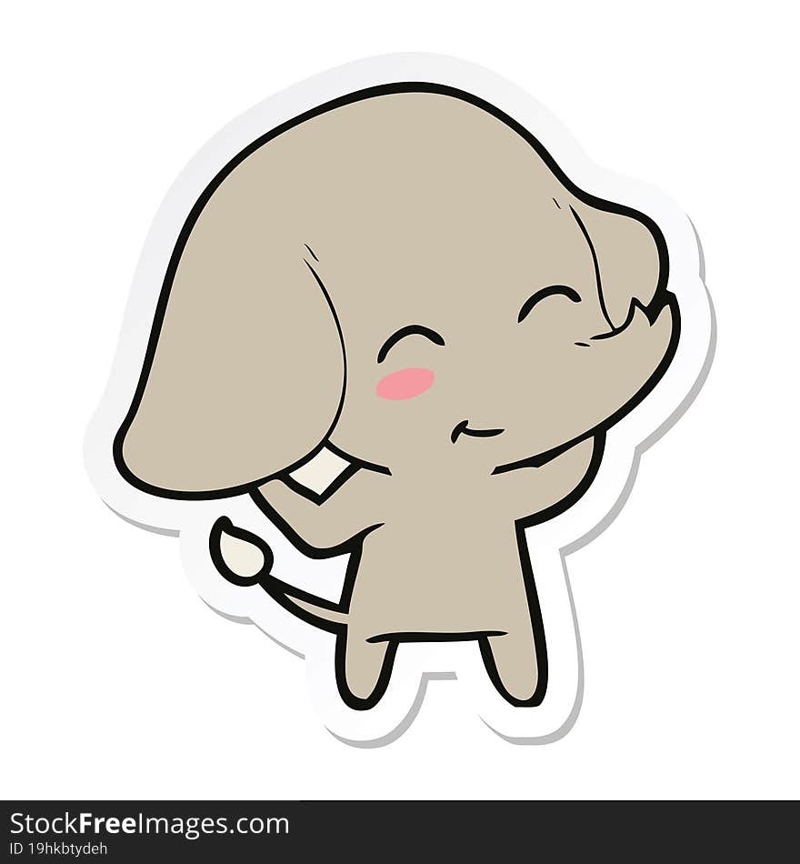 sticker of a cute cartoon elephant