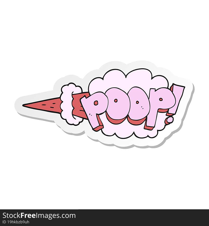 sticker of a cartoon poop explosion