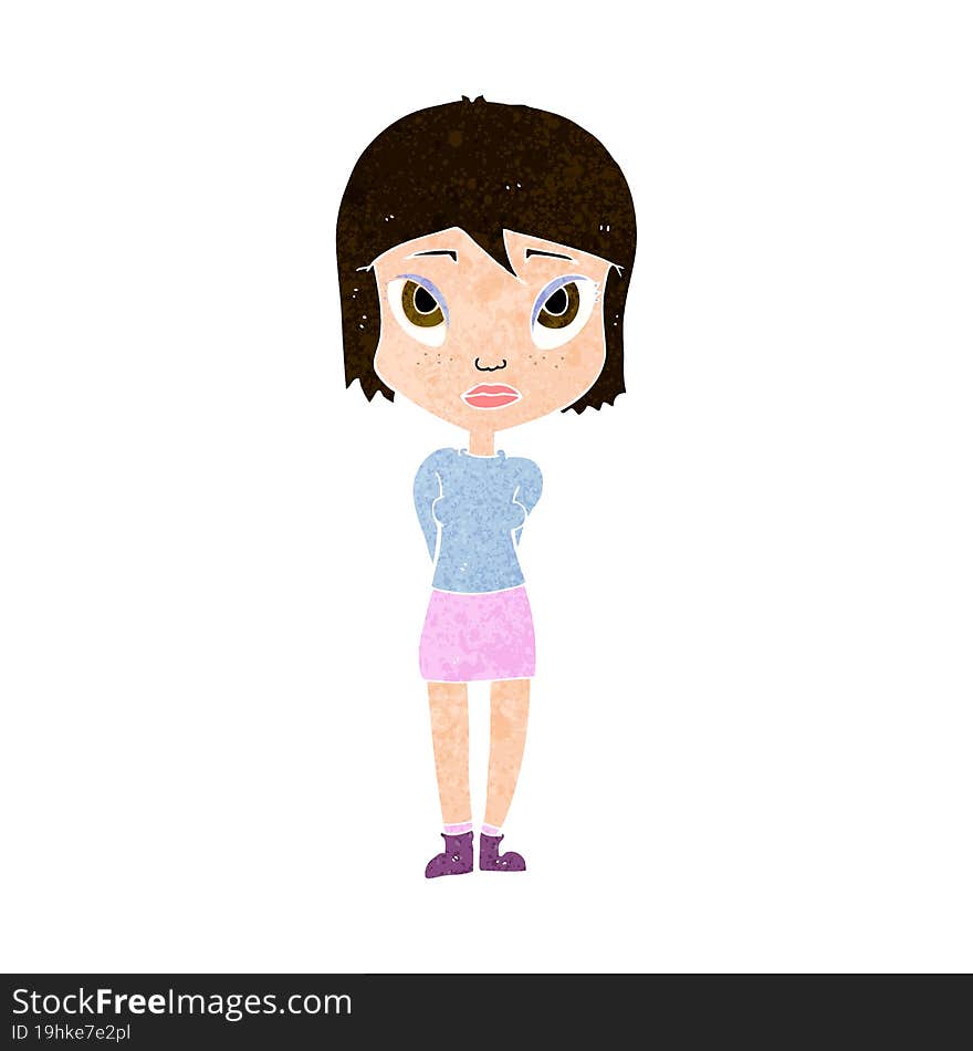 Cartoon Shy Girl