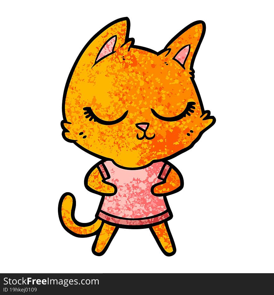 calm cartoon cat. calm cartoon cat