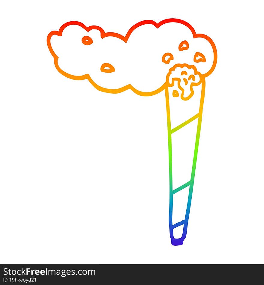 rainbow gradient line drawing cartoon joint