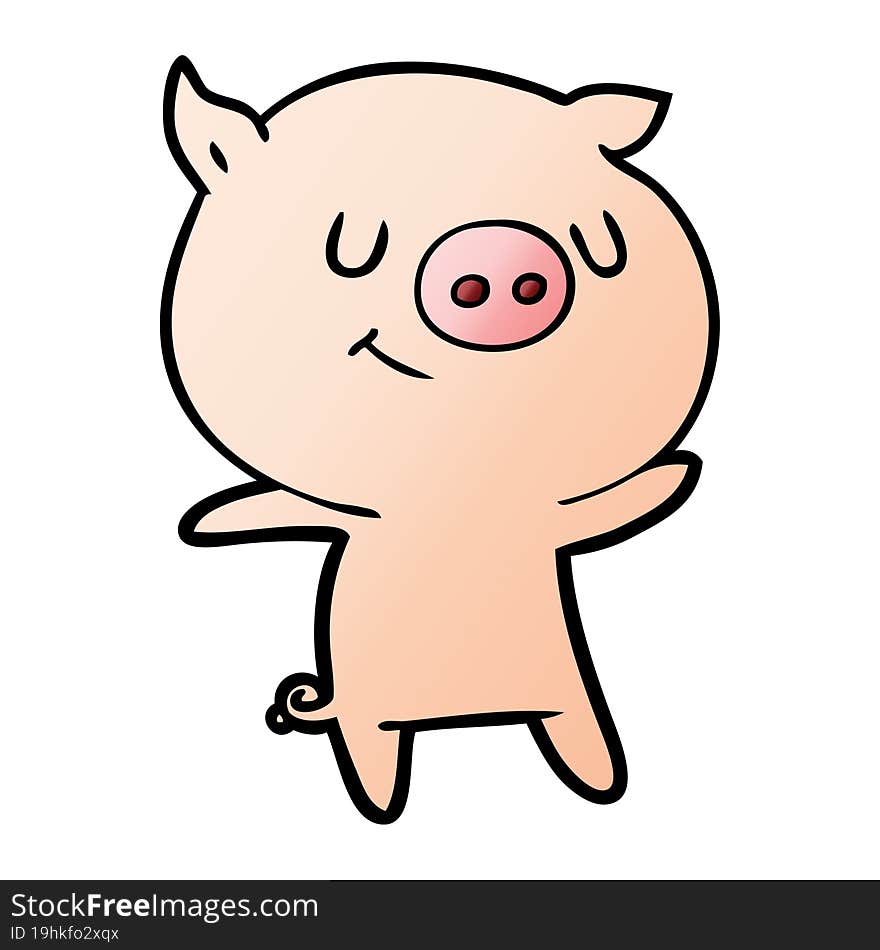 happy cartoon pig. happy cartoon pig