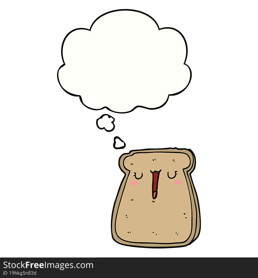 cartoon toast with thought bubble. cartoon toast with thought bubble