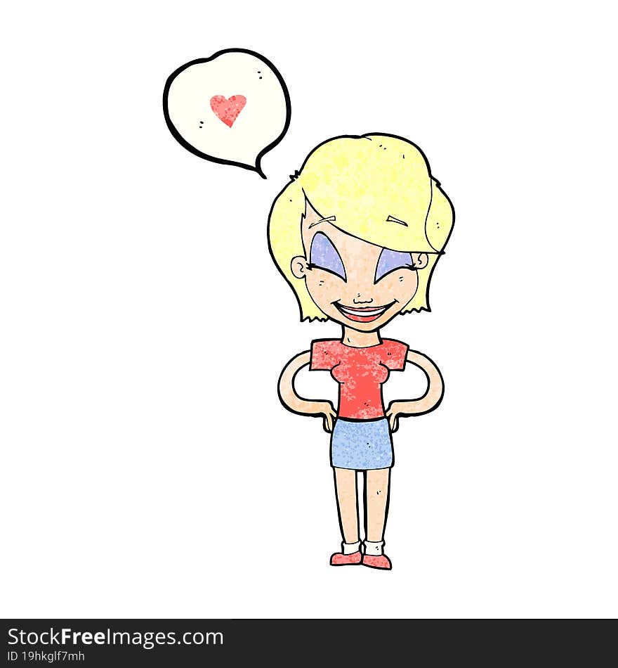 cartoon woman in love