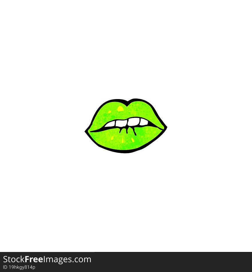 green halloween lips cartoon