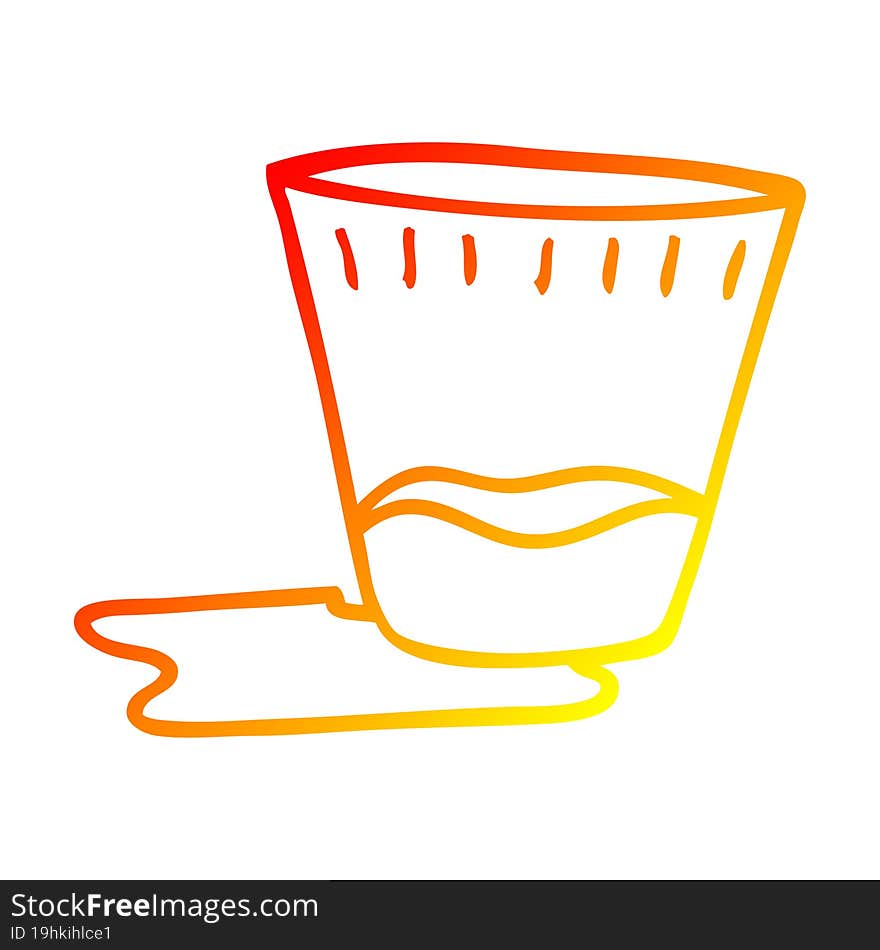 warm gradient line drawing cartoon spilt drink