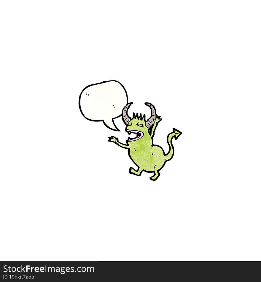 little monster with speech bubble