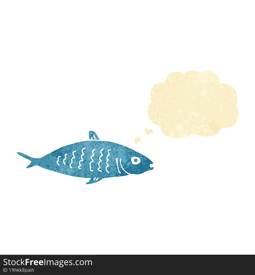 cartoon fish with thought bubble