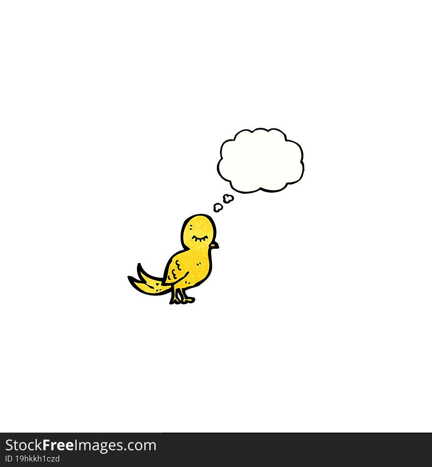 Cartoon Bird With Thought Bubble