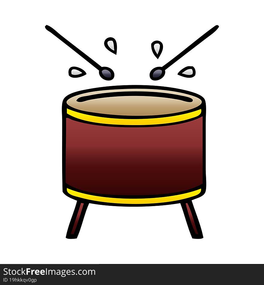 gradient shaded cartoon drum