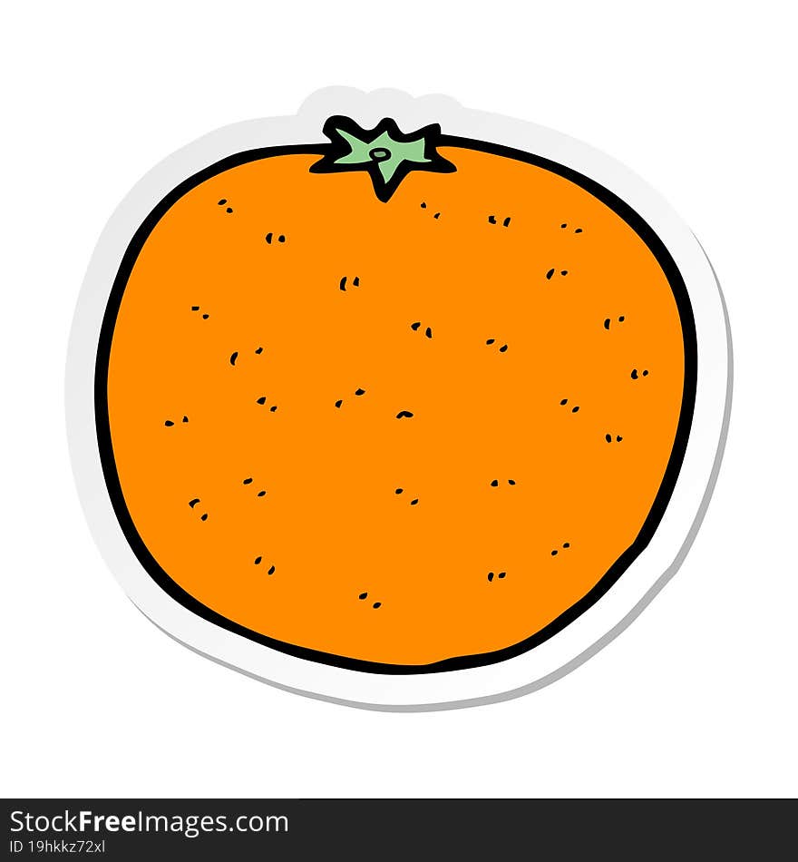 sticker of a cartoon orange