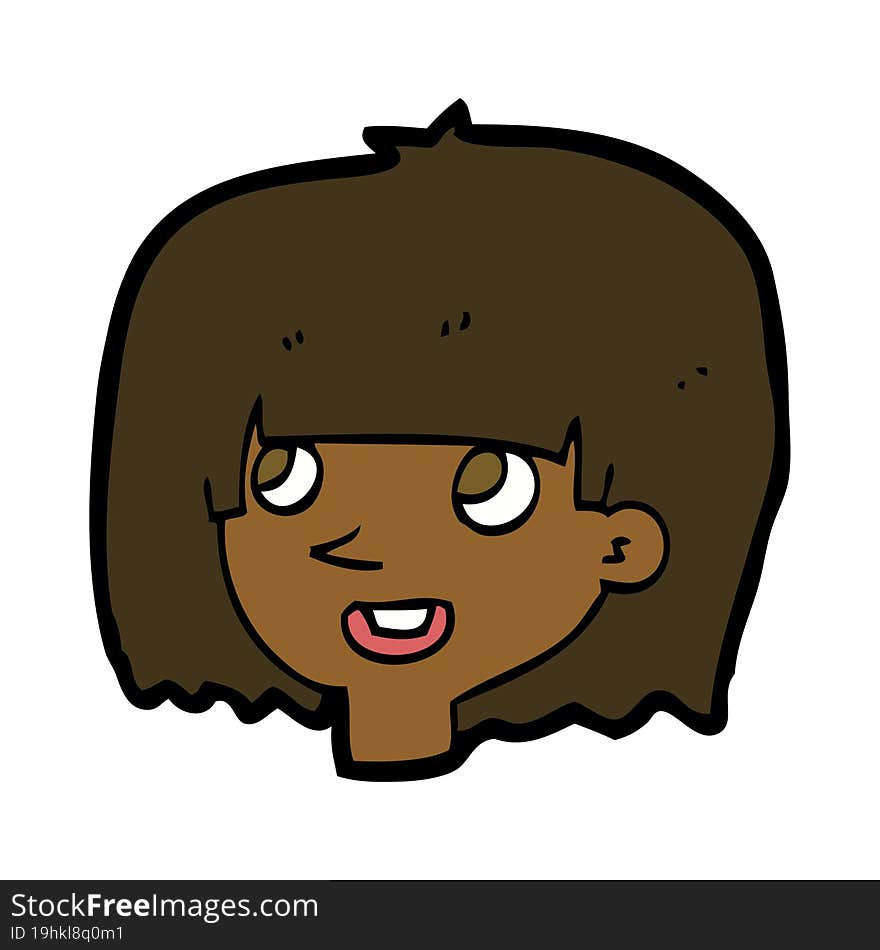 cartoon happy female face