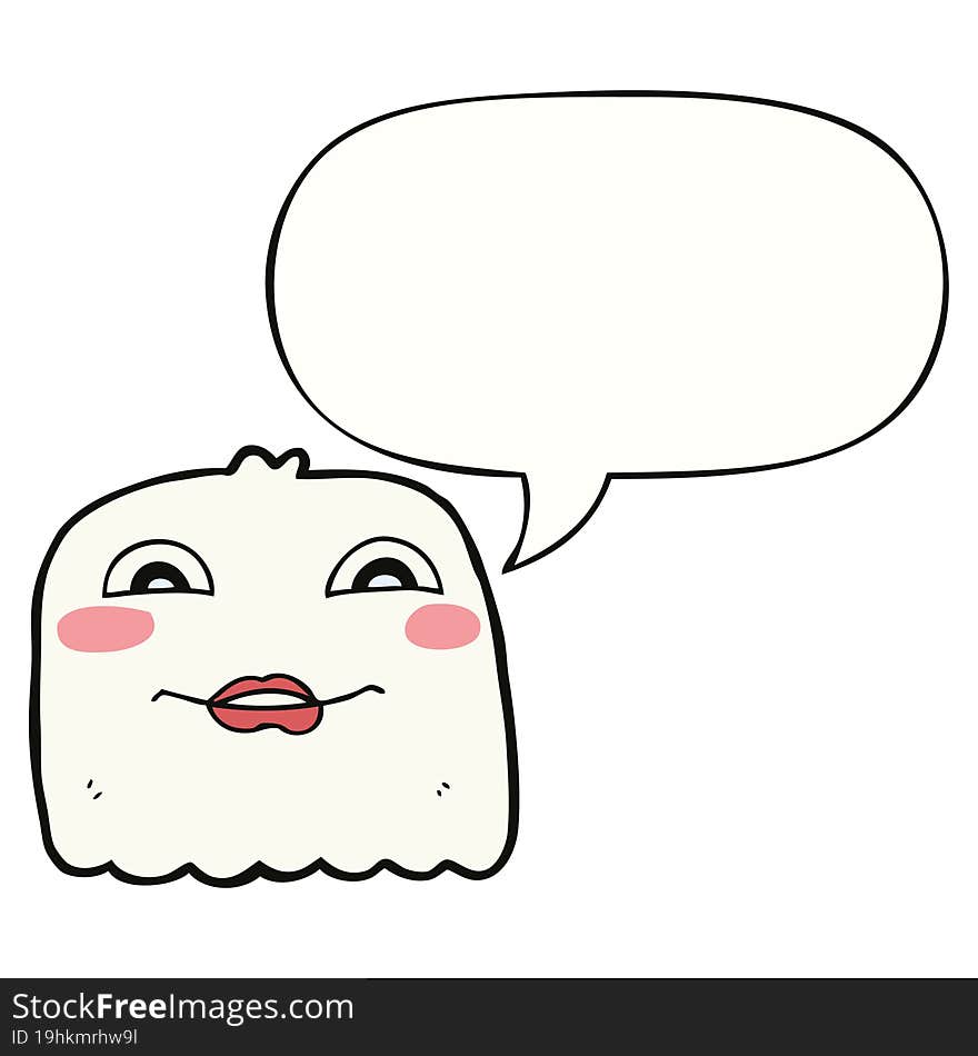 cartoon ghost with speech bubble. cartoon ghost with speech bubble