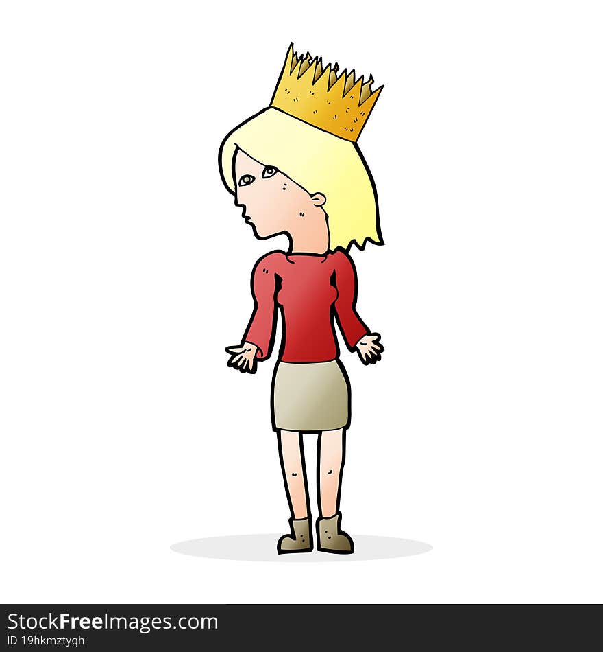 cartoon woman wearing crown