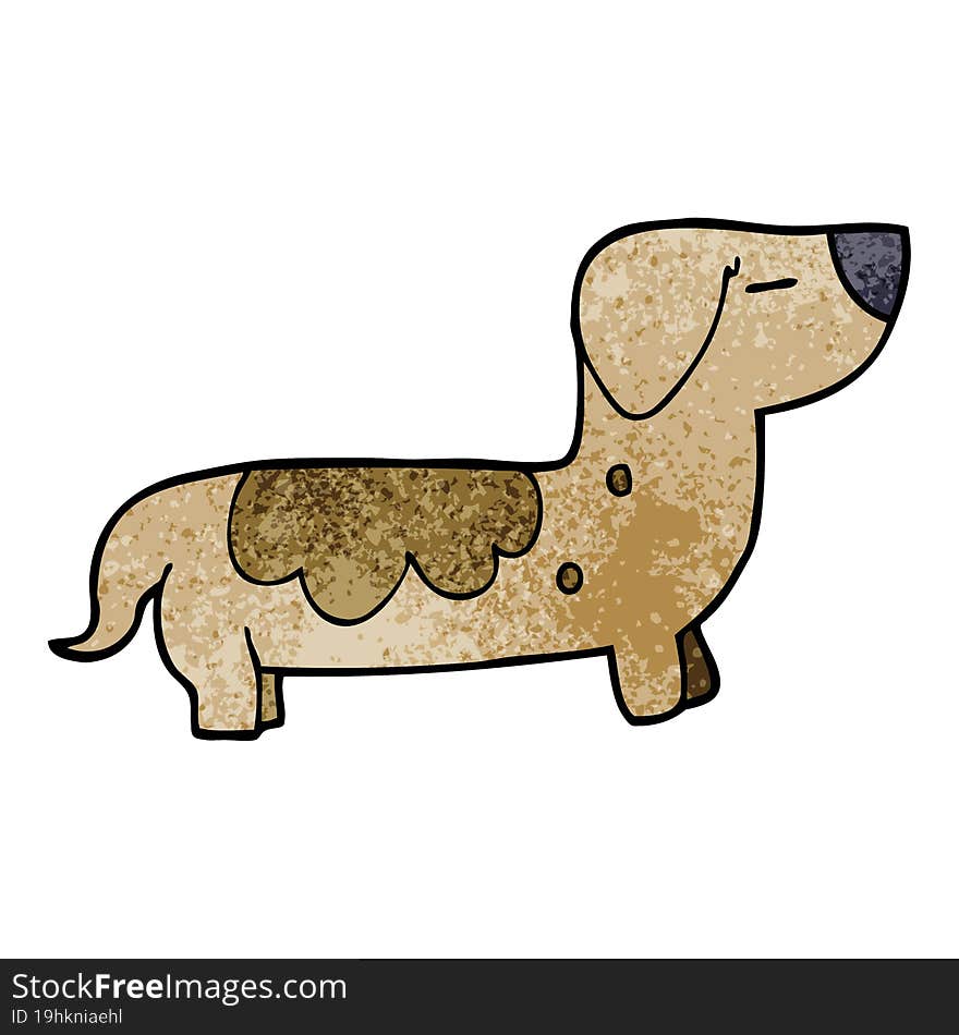 cartoon doodle sausage dog