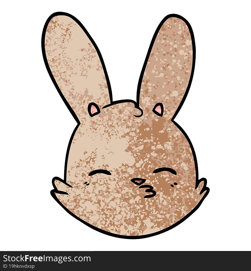 cartoon bunny face considering. cartoon bunny face considering