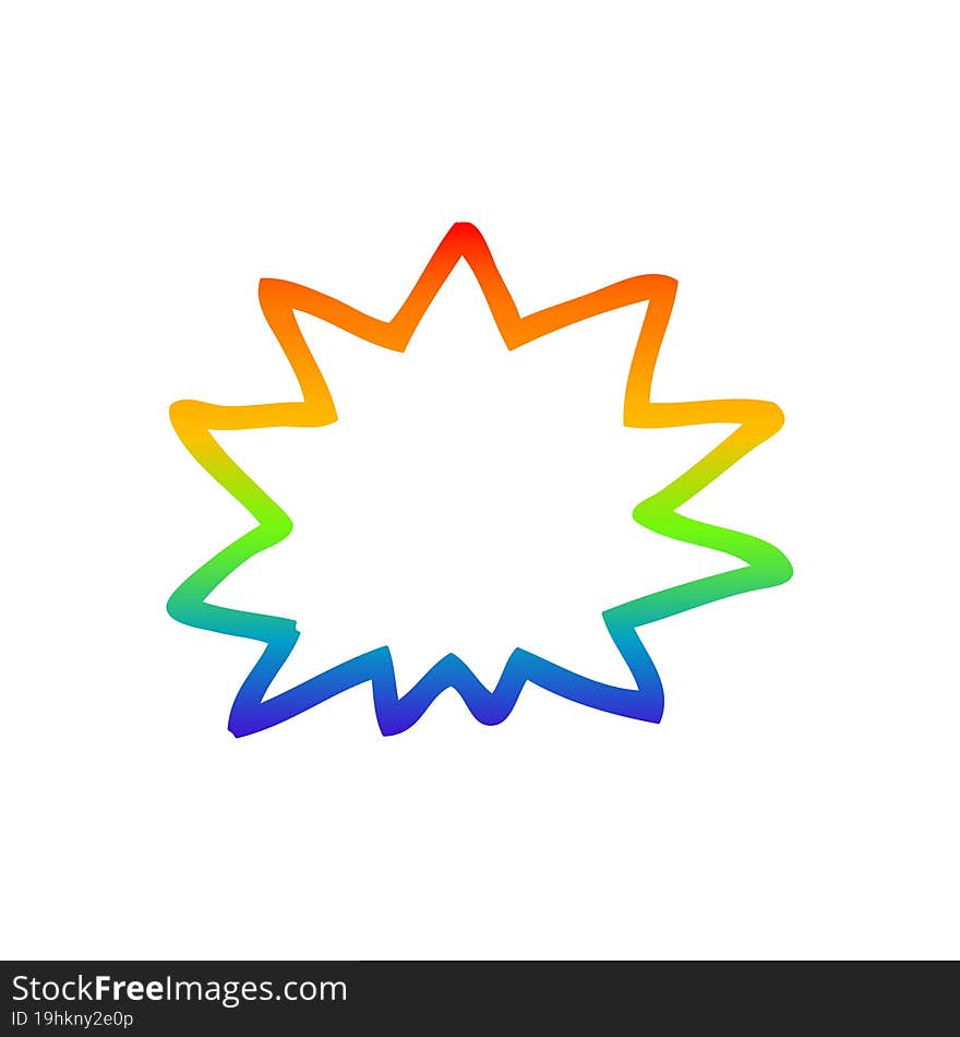 Rainbow Gradient Line Drawing Cartoon Explosion