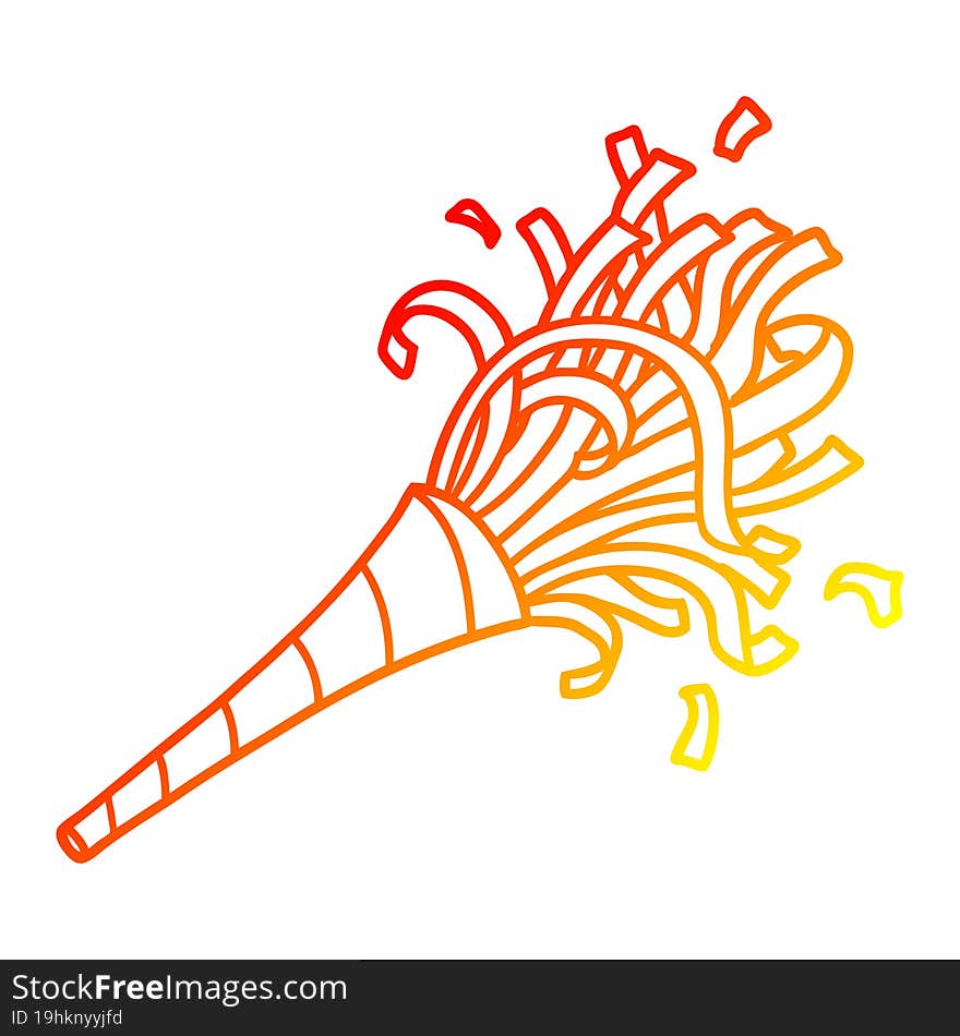 warm gradient line drawing cartoon party horn