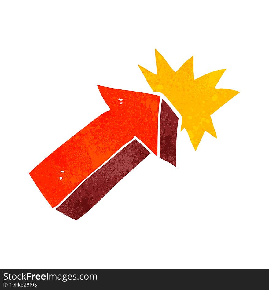 Retro Cartoon Pointing Arrow Symbol