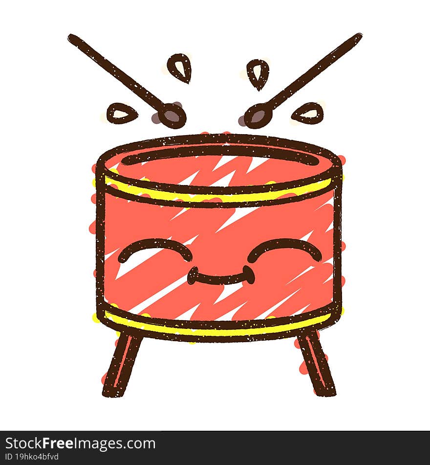 Beating Drum Chalk Drawing