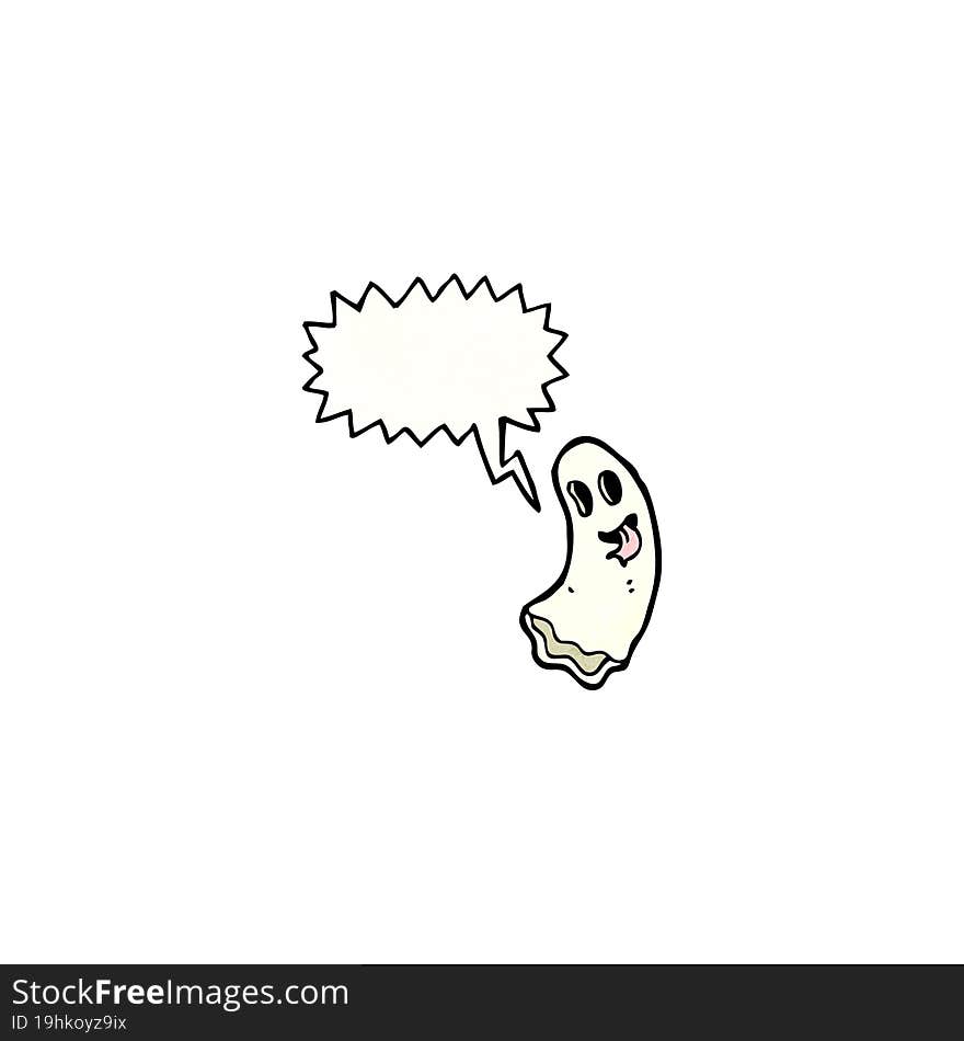 cartoon ghost with speech bubble