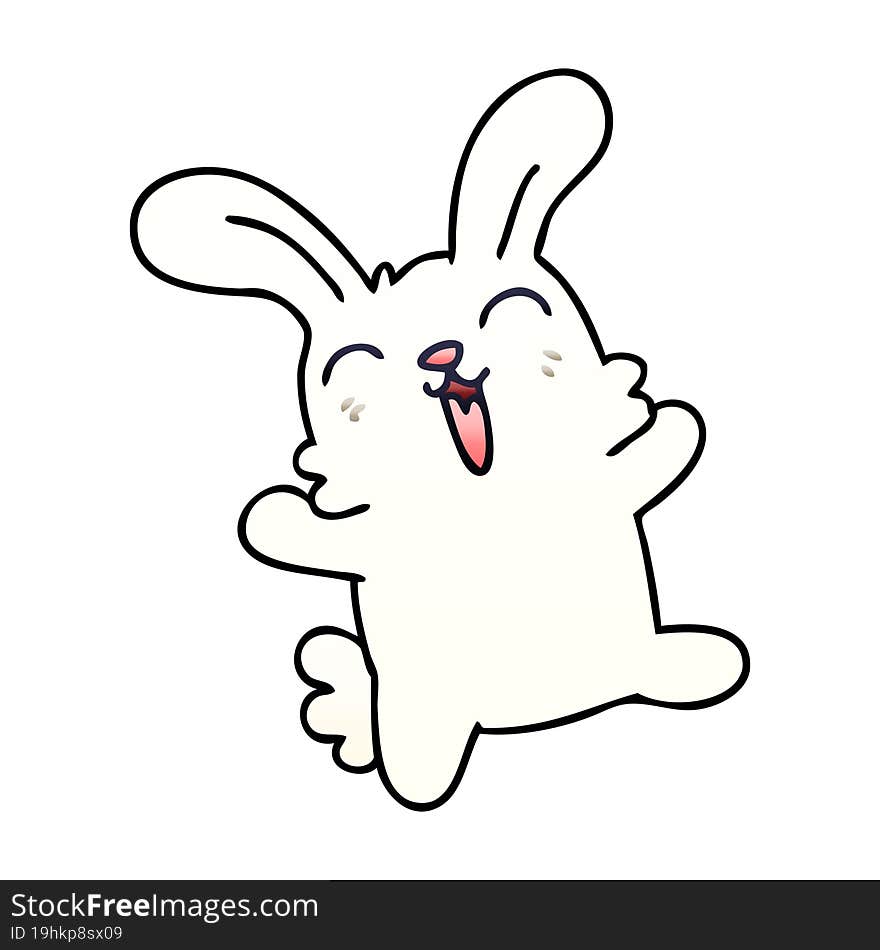 gradient shaded quirky cartoon rabbit. gradient shaded quirky cartoon rabbit