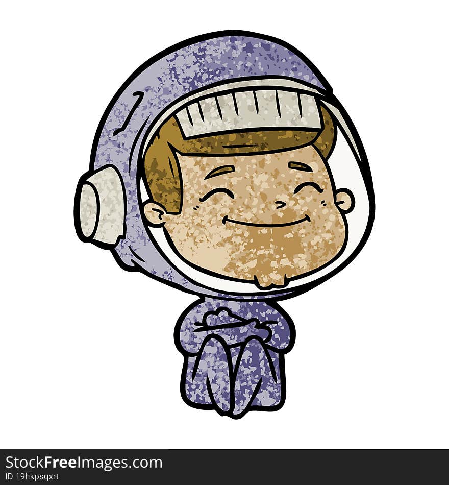 happy cartoon astronaut. happy cartoon astronaut