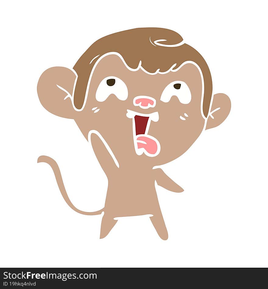 crazy flat color style cartoon monkey