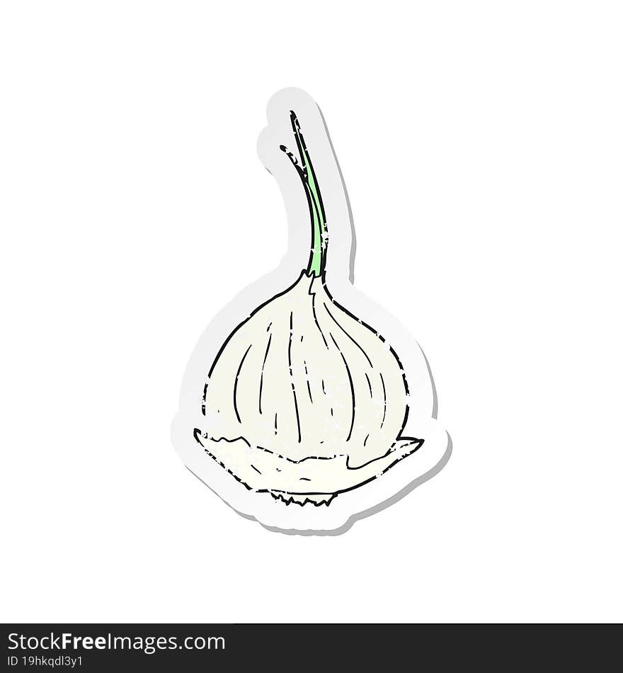 retro distressed sticker of a cartoon onion