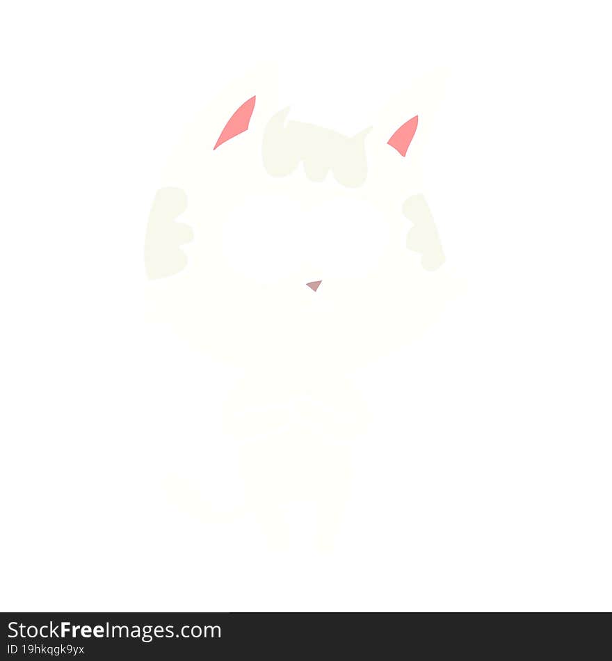 happy flat color style cartoon cat