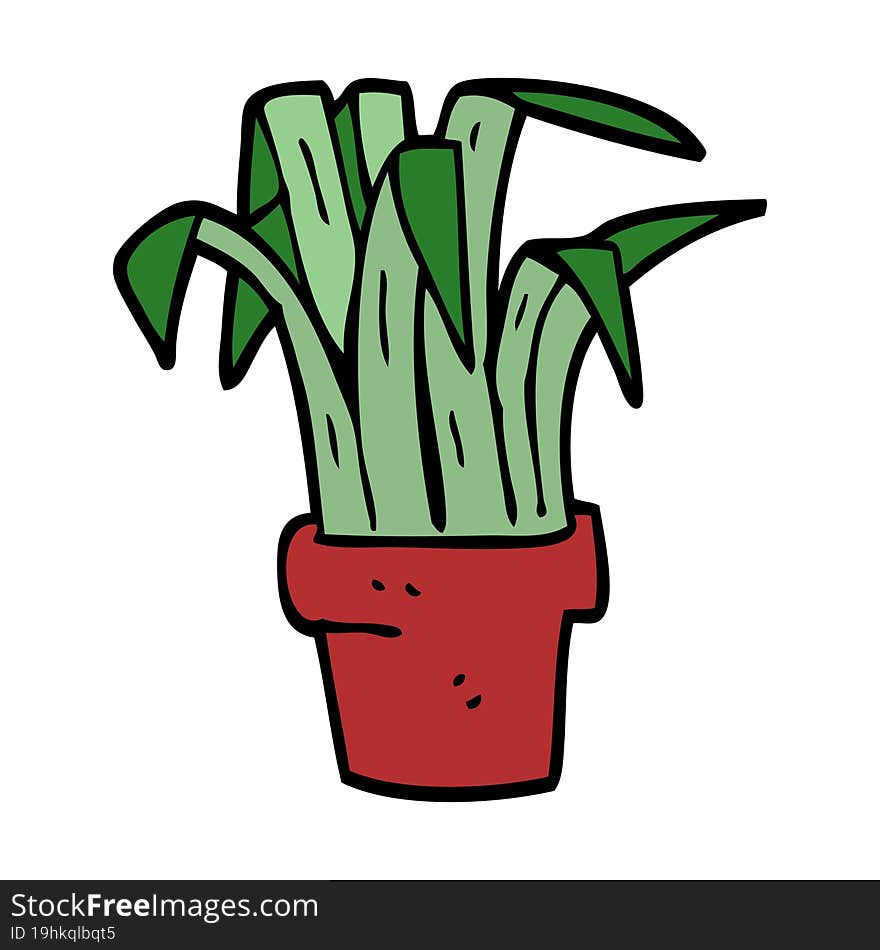 cartoon doodle indoor plant