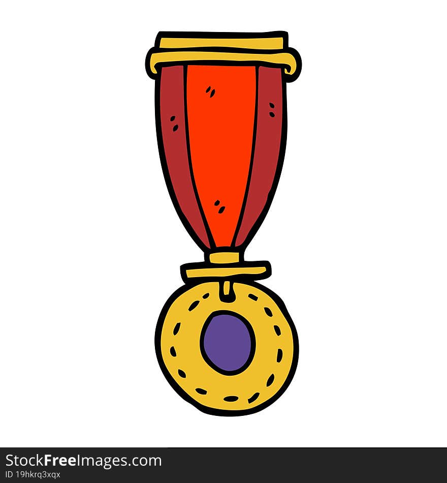 cartoon doodle medal