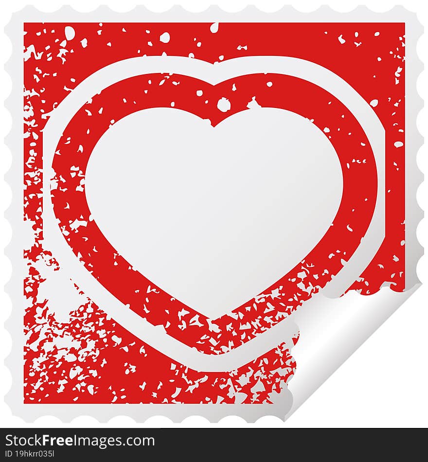 heart symbol graphic distressed sticker illustration icon